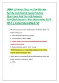 OSHA 15-Hour Disaster Site Worker &NewLine;Safety and Health Exam Practice &NewLine;Questions And Correct Answers &NewLine;&lpar;Verified Answers&rpar; Plus Rationales 2026 &NewLine;Q&A &vert; Instant Download