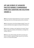 ART AND SCIENCE OF ADVANCED&NewLine;PRACTICE NURSING COMPREHENSIVE&NewLine;PAPER 2026 QUESTIONS AND SOLUTIONS&NewLine;GRADED A&plus;