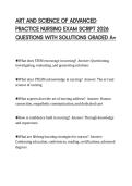 ART AND SCIENCE OF ADVANCED&NewLine;PRACTICE NURSING EXAM SCRIPT 2026&NewLine;QUESTIONS WITH SOLUTIONS GRADED A&plus;