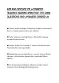 ART AND SCIENCE OF ADVANCED&NewLine;PRACTICE NURSING PRACTICE TEST 2026&NewLine;QUESTIONS AND ANSWERS GRADED A&plus;