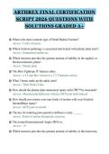 ARTHREX FINAL CERTIFICATION&NewLine;SCRIPT 2026 QUESTIONS WITH&NewLine;SOLUTIONS GRADED A&plus;&NewLine;