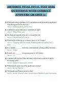 ARTHREX FINAL FINAL TEST 2026&NewLine;QUESTIONS WITH CORRECT&NewLine;ANSWERS GRADED A&plus;&NewLine;