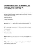 ARTHREX FINAL PAPER 2026 QUESTIONS&NewLine;WITH SOLUTIONS GRADED A&plus;