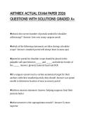 ARTHREX ACTUAL EXAM PAPER 2026&NewLine;QUESTIONS WITH SOLUTIONS GRADED A&plus;
