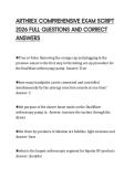 ARTHREX COMPREHENSIVE EXAM SCRIPT&NewLine;2026 FULL QUESTIONS AND CORRECT&NewLine;ANSWERS