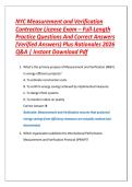 NYC Measurement and Verification &NewLine;Contractor License Exam &ndash; Full-Length &NewLine;Practice Questions And Correct Answers &NewLine;&lpar;Verified Answers&rpar; Plus Rationales 2026 &NewLine;Q&A &vert; Instant Download