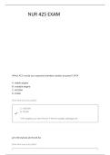 NUR 425 CRITICAL CARE EXAM 2 PRACTICE QUESTIONS WITH COMPLETE SOLUTION &vert;GRADED A&plus;