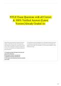 NYLE Exam Questions with all Correct & 100&percnt; Verified Answers &vert;Latest Version &vert;Already Graded A&plus;