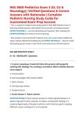 NSG 3600 Pediatrics Exam 3 &lpar;GI&comma; GU & Neurology&rpar; &vert; Verified Questions & Correct Answers with Rationales &vert; Complete Pediatric Nursing Study Guide for Guaranteed Exam Prep Success