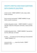HEALTHY LIFESTYLE HOSA EXAM QUESTIONS WITH COMPLETE SOLUTIONS