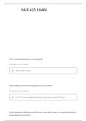 NUR 425 EXAM 1 QUESTIONS WITH CORRECT DETAILED VERIFIED ANSWERS