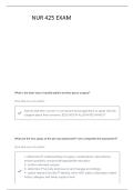 NUR 425 EXAM 1 QUESTIONS WITH CORRECT ANSWERS