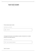 NUR 425 EXAM 1 QUESTIONS WITH 100&percnt; CORRECT ANSWERS