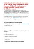 NC Sterilization & Infection Control Exam 2026 &vert; Verified Actual Questions & Correct Answers with Detailed Rationales &vert; A&plus; Graded Complete Study Guide for Certification Success