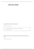NUR 425 EXAM 4 QUESTIONS WITH CORRECT ANSWERS