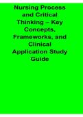 Nursing Process and Critical Thinking Key Concepts Frameworks and Clinical Application Study Guide 2025&sol; 2026 ADPIE Clinical Decision Making Nursing Exam Prep