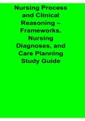 Nursing Process and Clinical Reasoning Frameworks Nursing Diagnoses and Care Planning Study Guide 2025&sol; 2026 ADPIE Clinical Decision Making Nursing Exam Prep