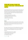 NURS 4581 Nursing of Adults with Complex Needs Exam 1 with Questions and Answers