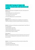 NURS 4581 Nursing of Adults with Complex Needs Exam with Questions and Answers