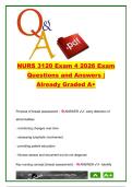 NURS 3120 Exam 4 Study Guide 2026 &vert; 250&plus; Questions and Answers on Breast Assessment&comma; Genitourinary Disorders&comma; Reproductive Health & Head-to-Toe Nursing Assessment