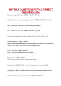 AMT MLT QUESTIONS WITH CORRECT ANSWERS 2026