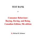 Consumer Behaviour&colon; Buying&comma; Having&comma; and Being&comma; Canadian Edition&comma; 8th edition &mdash; By Michael R&period; Solomon  &mdash;Complete Test Bank &vert; Chapter 1-12