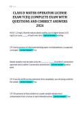 CLASS D WATER OPERATOR LICENSE&NewLine;EXAM TCEQ &vert;COMPLETE EXAM WITH&NewLine;QUESTIONS AND CORRECT ANSWERS&NewLine;2026