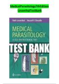 TEST BANK for Medical Parasitology&colon; A Self-Instructional Text&comma; 7th Edition by Leventhal&semi; Cheadle&comma; All 11 Chapters Covered&comma; Verified Latest Edition&NewLine;