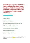 Prophecy general ICU RN A v3 Newest updated & Recently Tested Real Exam VERSION OF -2026-2027- With comprehensive Questions and Well Elaborated Correct Answers GRADED A&plus;&period;