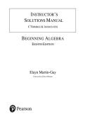 Instructor&rsquo;s Solutions Manual for Beginning Algebra&comma; 8th Edition by Elayn Martin-Gay