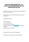 DMI SOCIAL MEDIA MARKETING - ALL&NewLine;QUIZZES 2026&vert;COMPREHENSIVE Q&A FOR&NewLine;CERTIFICATION SUCCESS