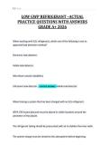 LOW GWP REFRIGERANT &ndash;ACTUAL&NewLine;PRACTICE QUESTIONS WITH ANSWERS&NewLine;GRADE A&plus; 2026&NewLine;