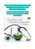 Nutrition for Health & Health Care 8th Edition &vert; Chapters 1&ndash;23 Study Guide&comma; Exam Review Questions & Answered Practice Prep &vert; Linda DeBruyne & Kathryn Pinna