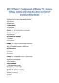 BIO 189 Exam 1&colon; Fundamentals of Biology V2 - Arizona College Updated and Latest Questions and Correct Answers with Rationale