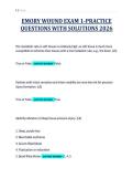 EMORY WOCN WOUND EXAM 2-COPLETE&NewLine;EXAM WITH QUESTIONS AND VERIFIED&NewLine;SOLUTIONS 2026