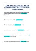 ANPH 1002 - RESPIRATORY SYSTEMCOMPREHENSIVE PRACTICE QUESTIONS&NewLine;WITH ANSWERS