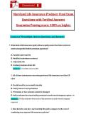 MARYLAND STATE &NewLine;LIFE & HEALTH INSURANCE TEST BANK  &NewLine;Consist of 400&plus; multiple choices Questions and Answers 