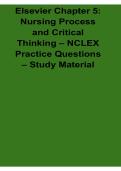 Elsevier Chapter 5 Nursing Process and Critical Thinking NCLEX Practice Questions Study Material 2025&sol; 2026 ADPIE Clinical Reasoning Exam Prep