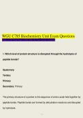 WGU C785 Biochemistry Unit Exam Questions &NewLine;WGU C785 Final Exam 2026 With All The Correct Answers