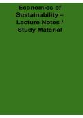 Economics of Sustainability Lecture Notes Study Material 2025&sol; 2026 Sustainable Development Environmental Economics Exam Prep