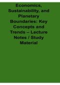 Economics Sustainability and Planetary Boundaries Key Concepts and Trends Lecture Notes Study Material 2025&sol; 2026 Environmental Economics Systems Thinking Exam Prep