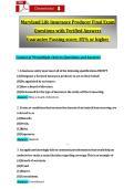 Maryland Life Insurance Producer Final Exam &NewLine;Questions with Verified Answers &NewLine;Guarantee Passing score&colon; 85&percnt; or higher 