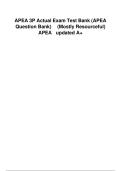 APEA 3P Actual Exam Test Bank &lpar;APEA Question Bank&rpar; &lpar;Mostly Resourceful&rpar; APEA updated A&plus;
