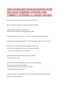 APEA 3P 2026-2027 EXAM QUESTIONS WITH DETAILED VERIFIED ANSWERS &lpar;100&percnt; CORRECT ANSWERS&rpar; A&plus; GRADE ASSURED&NewLine;