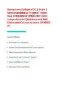 Rasmussen College MDC 1 Exam 1 Newest updated & Recently Tested Real VERSION OF -2026-2027- With comprehensive Questions and Well Elaborated Correct Answers GRADED A&plus;&period;