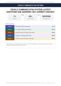 VEHICLE COMMUNICATION SYSTEM &lpar;LATEST&rpar; Actual Exam 2026&sol;2027 &ndash; Complete Exam‑Style Questions &vert; 100&percnt; Verified &ndash; Pass Guaranteed &ndash; A&plus; Graded&NewLine;&NewLine;
