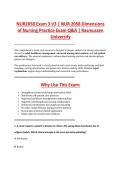 NUR2058 Exam 3 V3 &vert; NUR 2058 Dimensions &NewLine;of Nursing Practice Exam Q&A &vert; Rasmussen &NewLine;University 