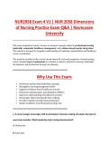 NUR2058 Exam 4 V1 &vert; NUR 2058 Dimensions &NewLine;of Nursing Practice Exam Q&A &vert; Rasmussen &NewLine;University 