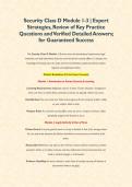Security Class D Module 1-3 &vert; Expert Strategies&comma; Review of Key Practice Questions and Verified Detailed Answers&semi; for Guaranteed Success&NewLine;