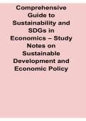 Comprehensive Guide to Sustainability and SDGs in Economics Study Notes on Sustainable Development 2025&sol; 2026 UN Sustainable Development Goals Exam Prep